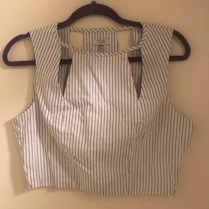 TOBI Pinstriped Crop Top